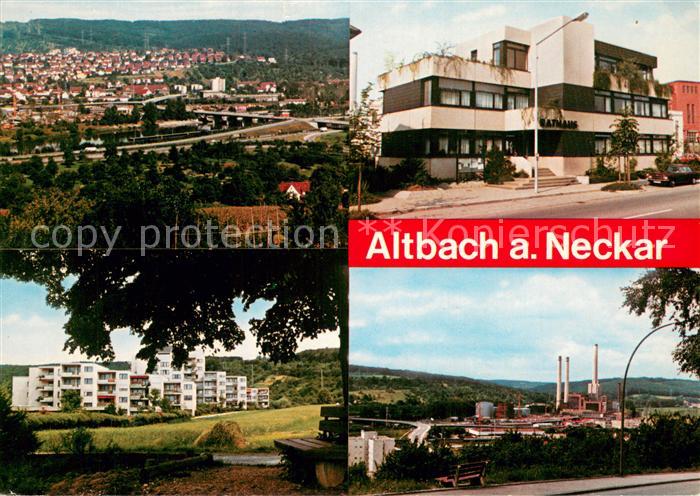 Altbach Esslingen Stadtpanorama Wohnsiedlung Rathaus Industrie