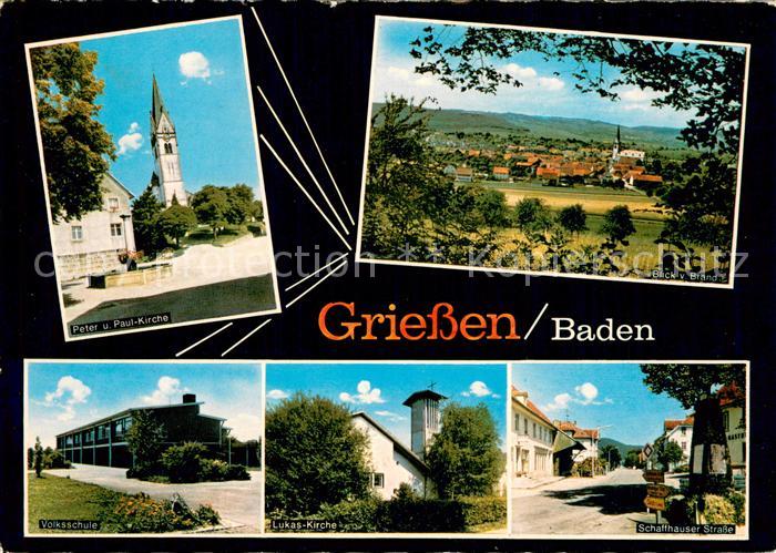 Griessen Klettgau Peter und Paul Kirche Blick vom Brand Schule Lukas-Kirche Scha