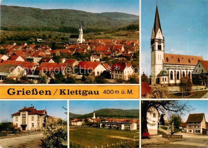 Griessen Klettgau Stadtpanorama Kirche Schule Sportplatz Ortszentrum