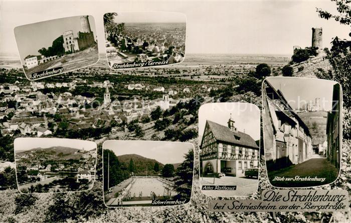 Schriesheim Strahlenburg Rathaus Schwimmbad Gesamtansicht