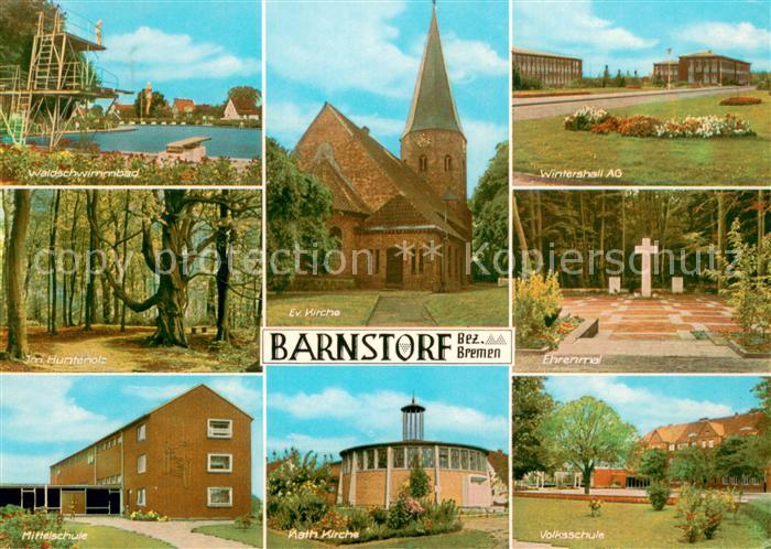 Barnstorf Diepholz Kirche Ehrenmal Waldschwimmbad Mittelschule Volksschule Winte