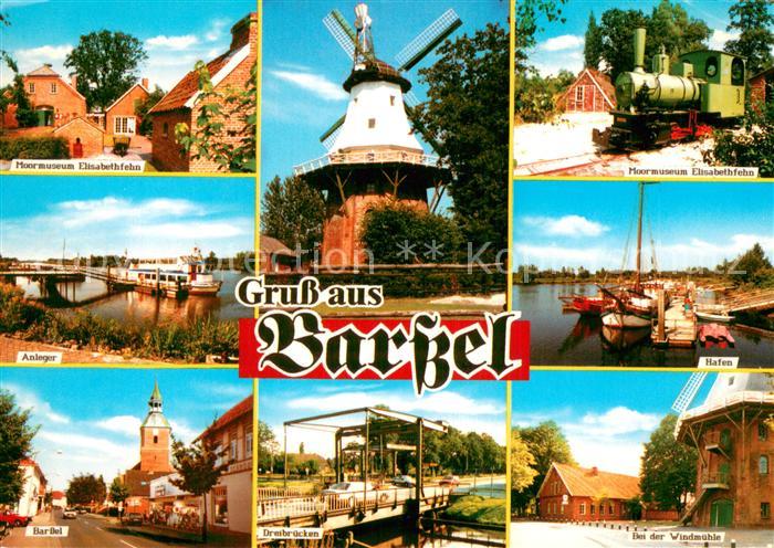 Barssel Hafen Moormuseum Elisabethfehn Windmuehle Anleger