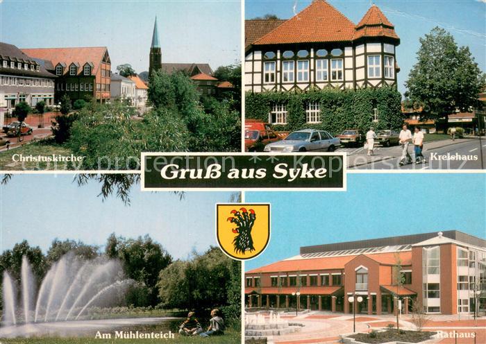 Syke Kirche Kreishaus Rathaus Muehlenteich