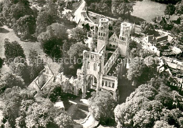 Jumieges Fliegeraufnahme Les Ruines de l Abbaye