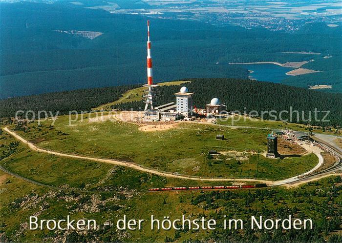 Brocken Harz Fliegeraufnahme mit UKW und Fernsehsender