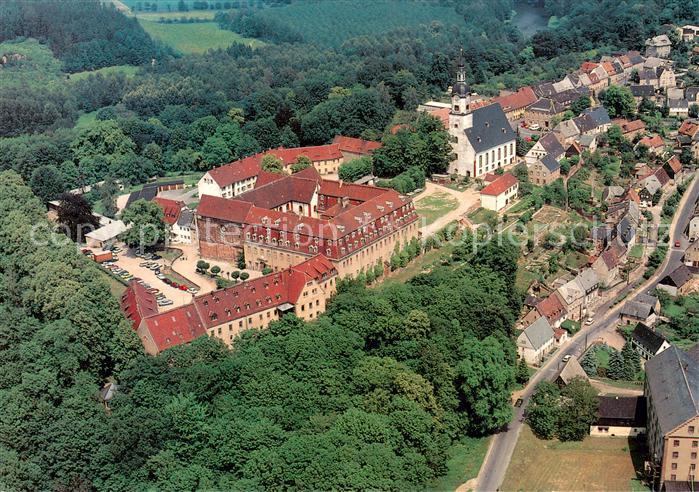 Wechselburg Schloss mit Basilika und St Otto Stadtkirche Fliegeraufnahme