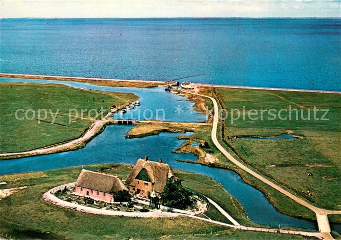 Hallig Hooge Kirchwarft Fliegeraufnahme