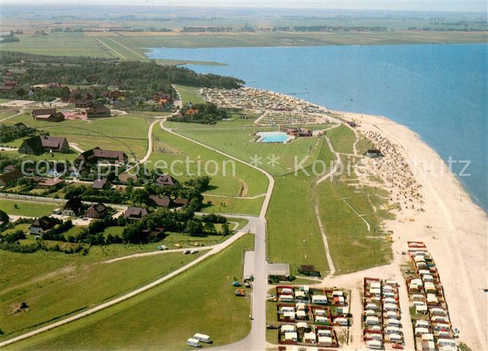 Dangast Nordseebad Strand mit Kuranlage Deichhoern und Meerwasserquellbad