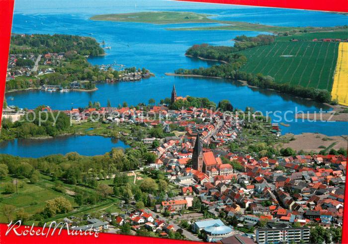 Roebel Mueritz am Westufer der Mueritz Fliegeraufnahme