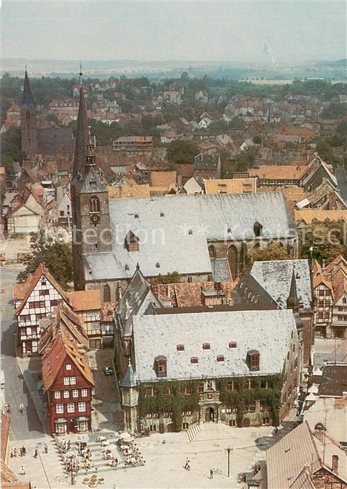 Quedlinburg Harz Markt Kirche Fliegeraufnahme