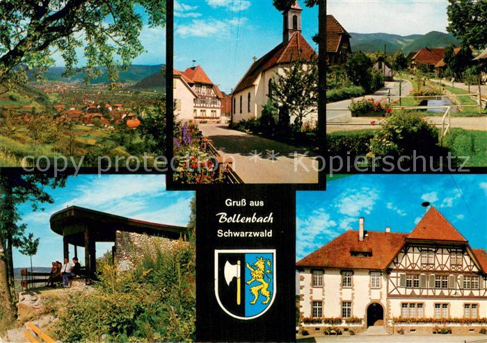 Bollenbach Kinzigtal Panorama Kirche Strassenpartie Rathaus