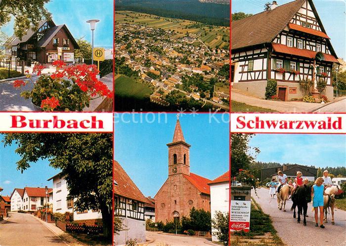 Burbach Marxzell Orts und Teilansichten Kirche Ponyreiten Fliegeraufnahme