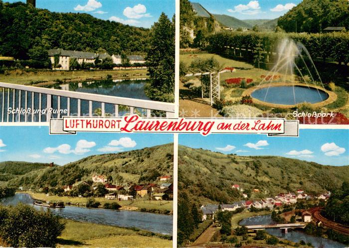Laurenburg Schloss und Ruine Schlosspark Panorama Lahnpartien