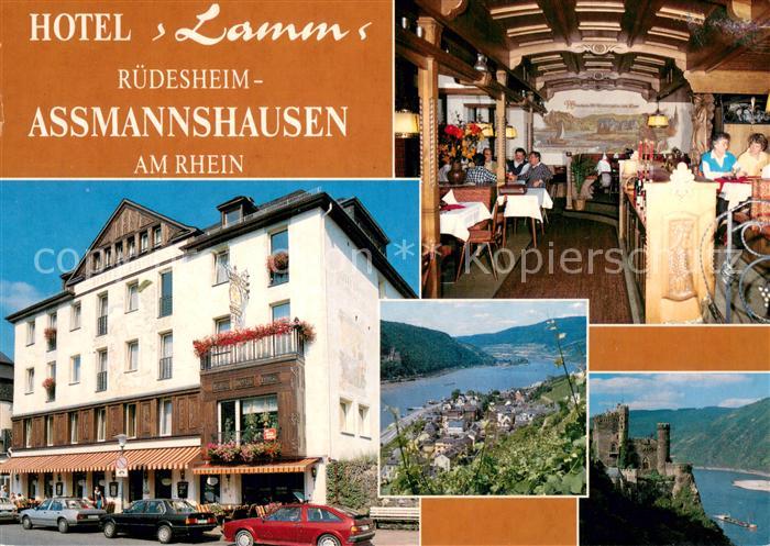 Assmannshausen Rhein Hotel Lamm Restaurant Cafe Rheinpartie Burg