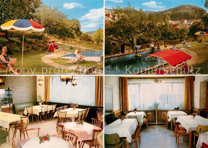 Gadernheim Pension Metzgerei Erbacher Hof Schwimmbad Gastraeume