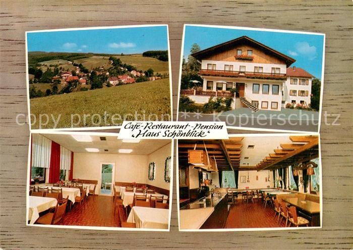 Guettersbach Cafe Restaurant Pension Haus Schoenblick Gastraeume Panorama