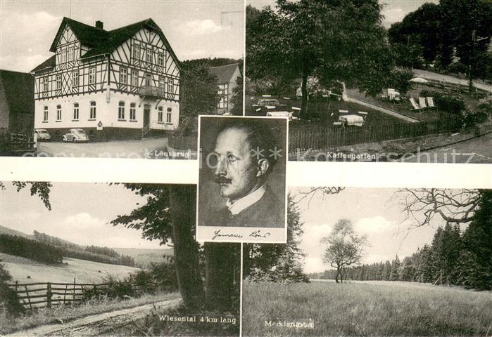 Hellental Gasthaus Zum Loenskrug Kaffeegarten Wiesental Landschaftspanorama Herm