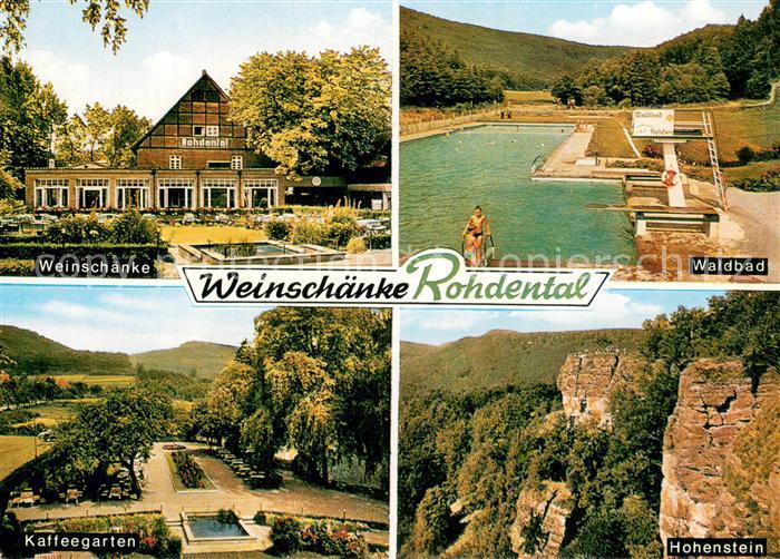 Rohdental Hessisch Oldendorf Weinschaenke Rohdental Waldbad Kaffeegarten Hohenst