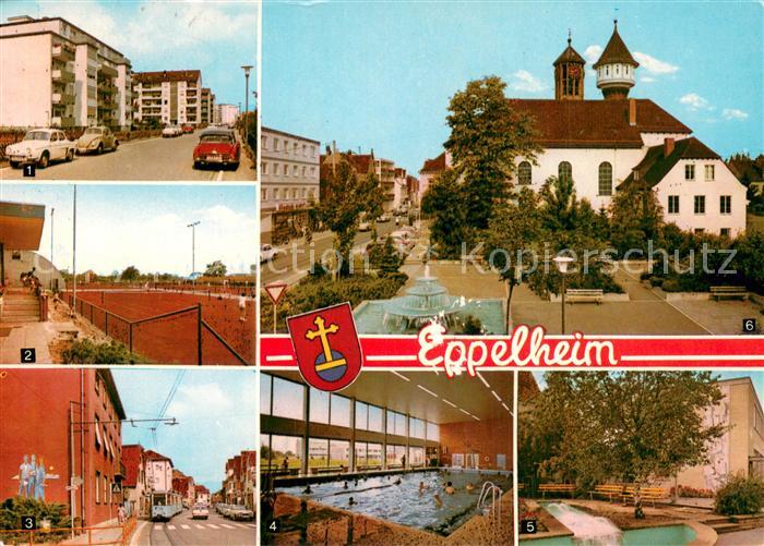 Eppelheim Buergermeister Jaeger Str Tennisplaetze Hauptstr mit Rathaus Hallensch