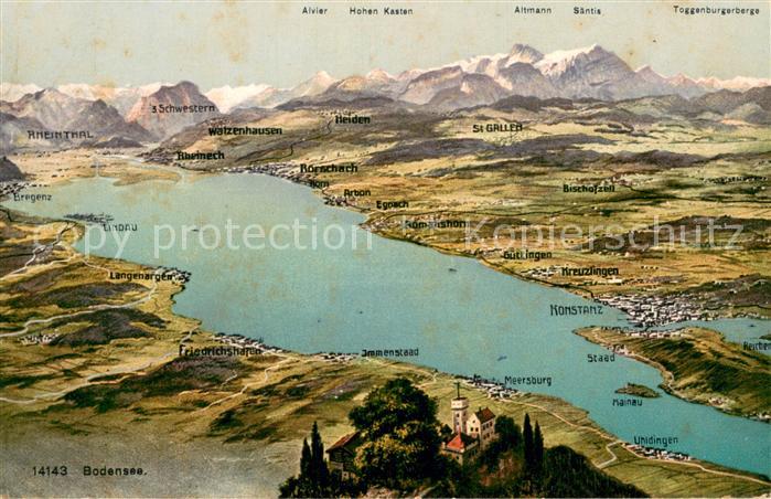 Konstanz Bodensee und Umgebung Alpenpanorama aus der Vogelperspektive