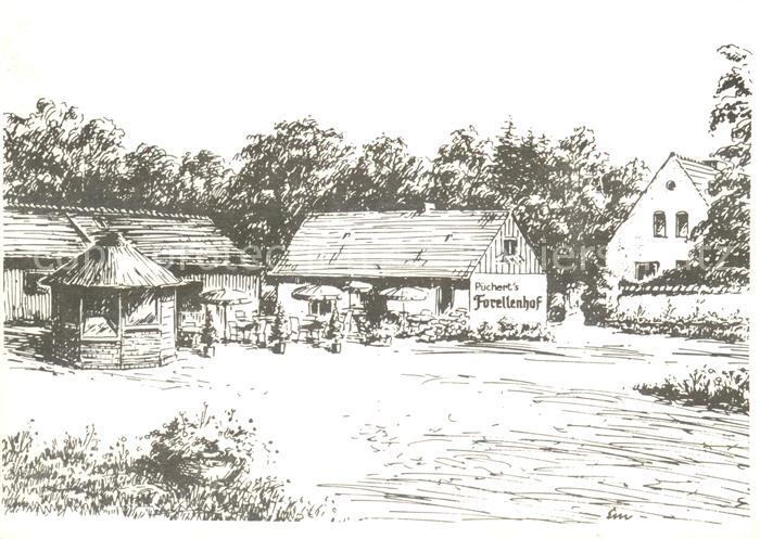 Gruenhagen Puecherts Forellenhof Zeichnung Kuenstlerkarte