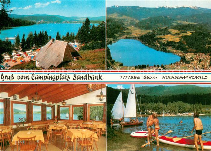 TITISEE Schwarzwald BW Campingplatz Sandbank Restaurant Uferpartie am See Panora