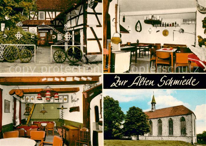 Wittenburg Niedersachsen Gaststaette Zur alten Schmiede Gastraum Kirche