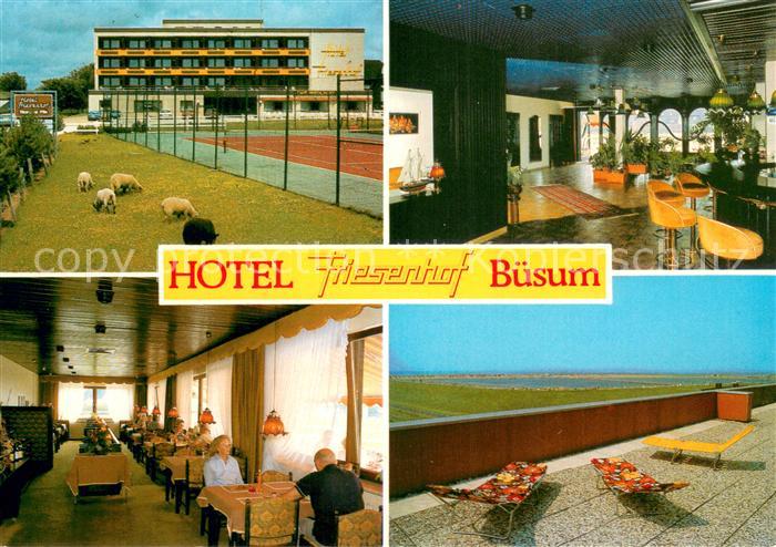 Buesum Nordseebad Hotel Friesenhof Restaurant Terrasse Tennisplatz