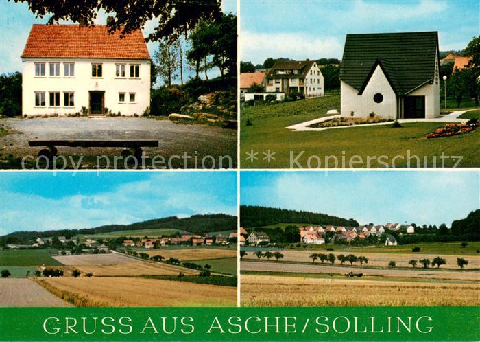 Asche Ortsansichten Blick ueber die Felder