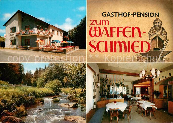 Gruenberg Oberpfalz Gasthof Pension zum Waffenschmied Resetaurant Partie am Bach