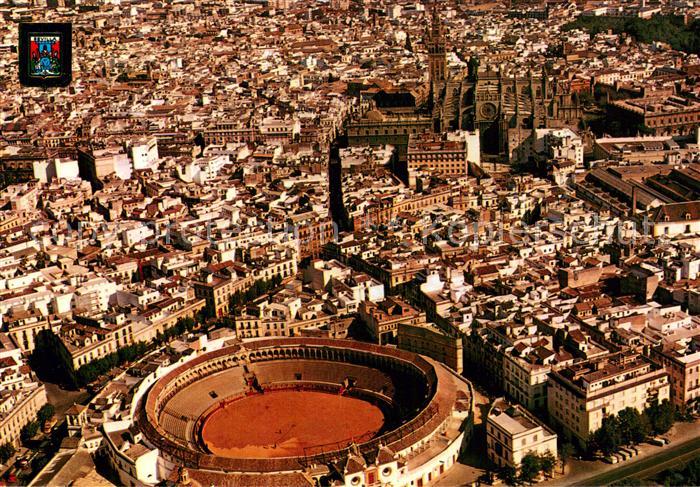 Sevilla Andalucia Vista general y Plaza de Toros vista aérea