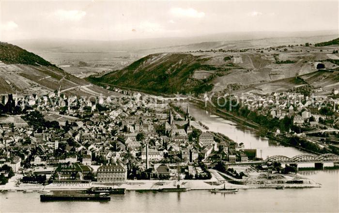 Bingen Rhein Fliegeraufnahme mit Nahemuendung
