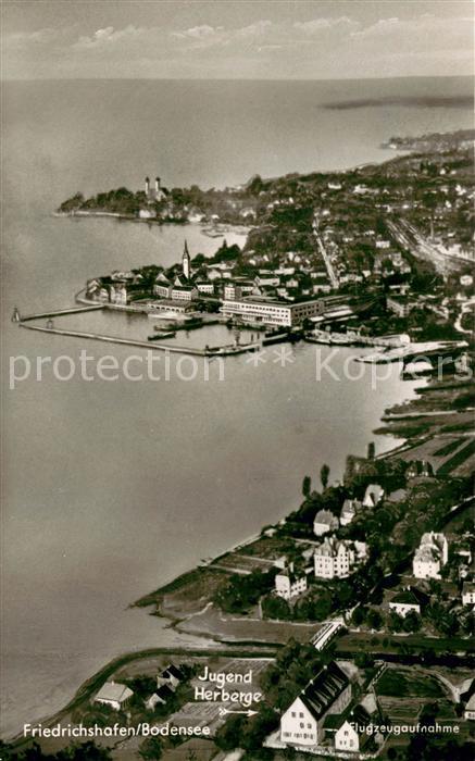 Friedrichshafen Bodensee Fliegeraufnahme mit Jugendherberge