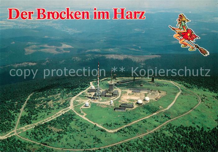 Brocken Harz Brockenhotel mit Sendemast Fliegeraufnahme