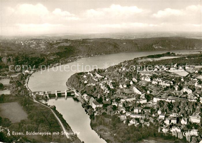 Essen  Ruhr Baldeneysee mit Stauwehr Fliegeraufnahme