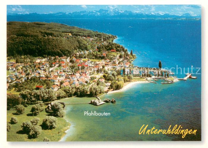 Unteruhldingen Bodensee Pfahlbauten Fliegeraufnahme