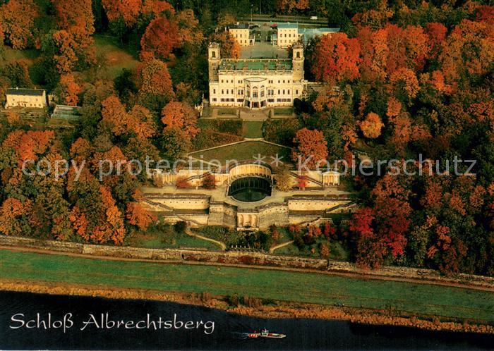 Dresden Elbe Schloss Albrechtsberg Fliegeraufnahme