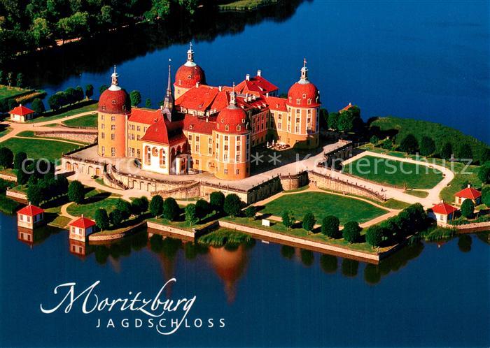 Moritzburg Sachsen Barockes Jagdschloss August des Starken Fliegeraufnahme