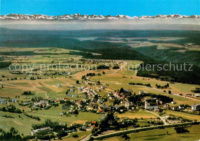 Hoechenschwand Schwarzwald BW Fliegeraufnahme mit Schweizer Alpen