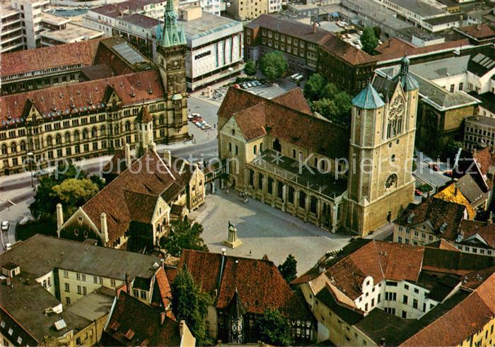 BRAUNSCHWEIG  CITY Burgplatz mit Rathaus Fliegeraufnahme