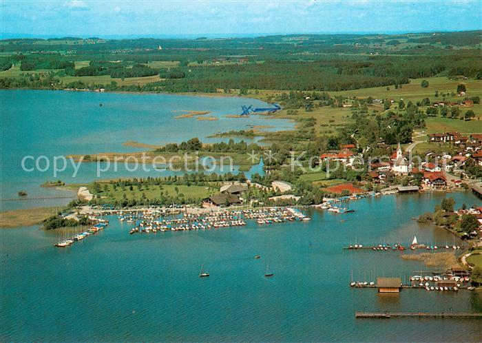 Seebruck Chiemsee Fliegeraufnahme mit Yachthafen