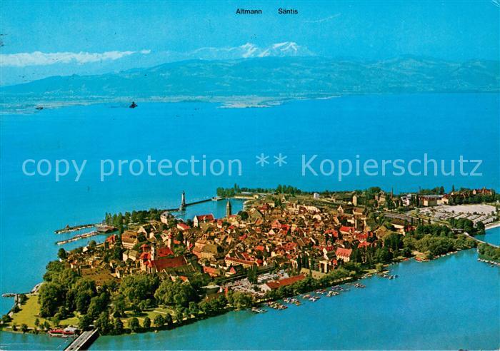 Lindau Bodensee Fliegeraufnahme mit Altmann und Saentis