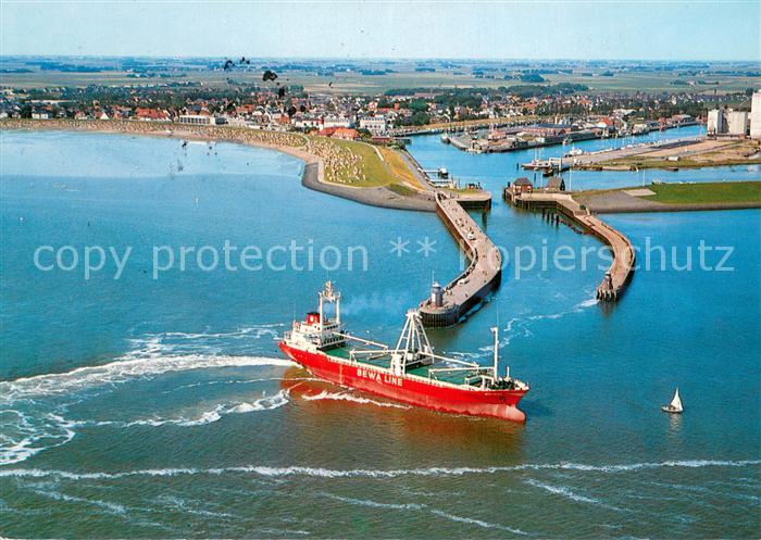 Buesum Nordseebad Hafeneinfahrt Fliegeraufnahme