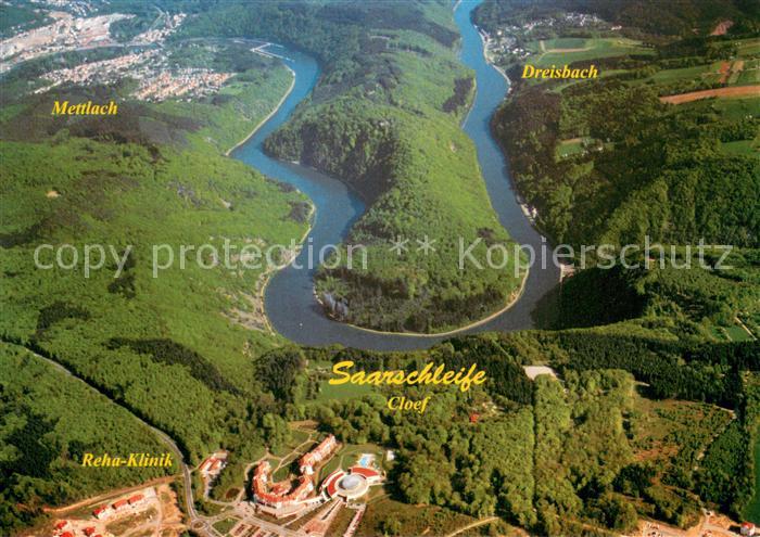 Mettlach Fliegeraufnahme mit Dreisbach Saarschleife und Reha Klinik