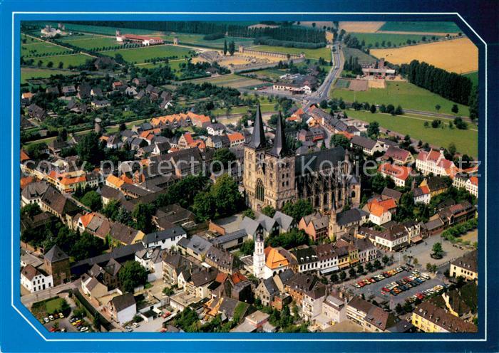 Xanten Stadtblick Roemisches Amphitheater Kirche Fliegeraufnahme