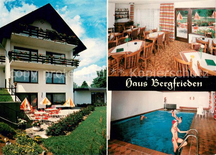 Loeffingen Haus Bergfrieden Gaststube Hallenbad