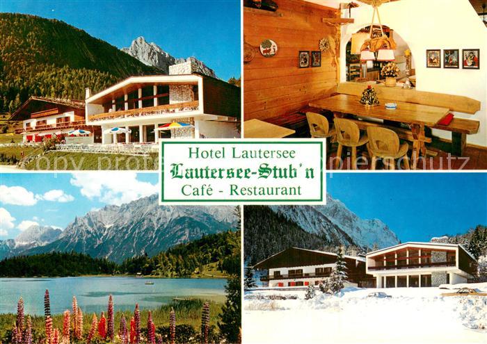 Mittenwald Bayern Hotel Lautersee Cafe Restaurant Lautersee Stubn