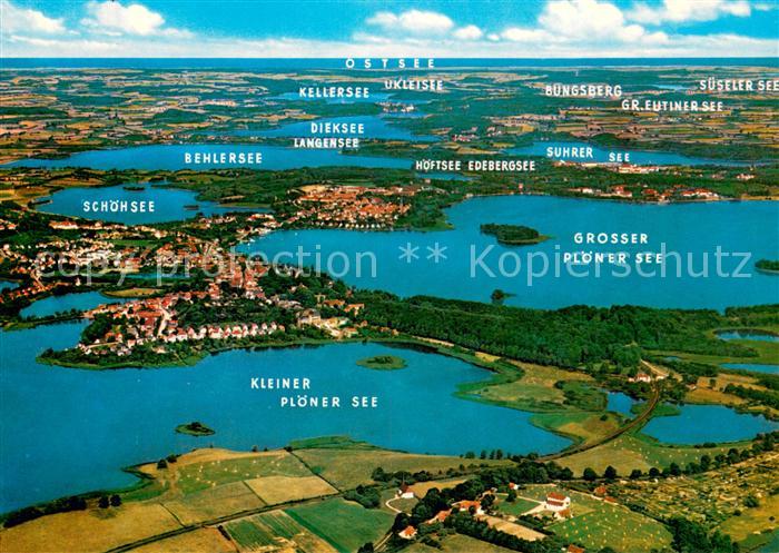 Ploen See Fliegeraufnahme Seenlandschaft Behleree Schoehsee Kellersee Ostsee