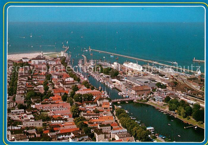 Warnemuende Ostseebad Fliegeraufnahme Alter Strom und Meer