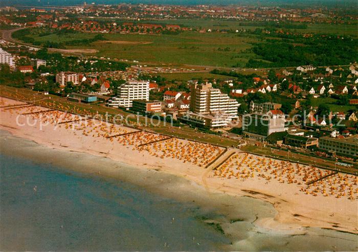 Cuxhaven Nordseebad Fliegeraufnahme Strandpanorama